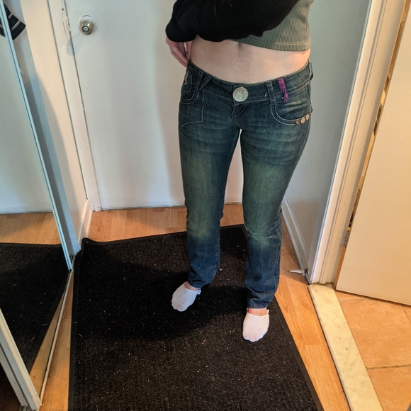 SOLD Playboy be-dazzled low rise jeans Y2K 90s - Picture 9 of 9